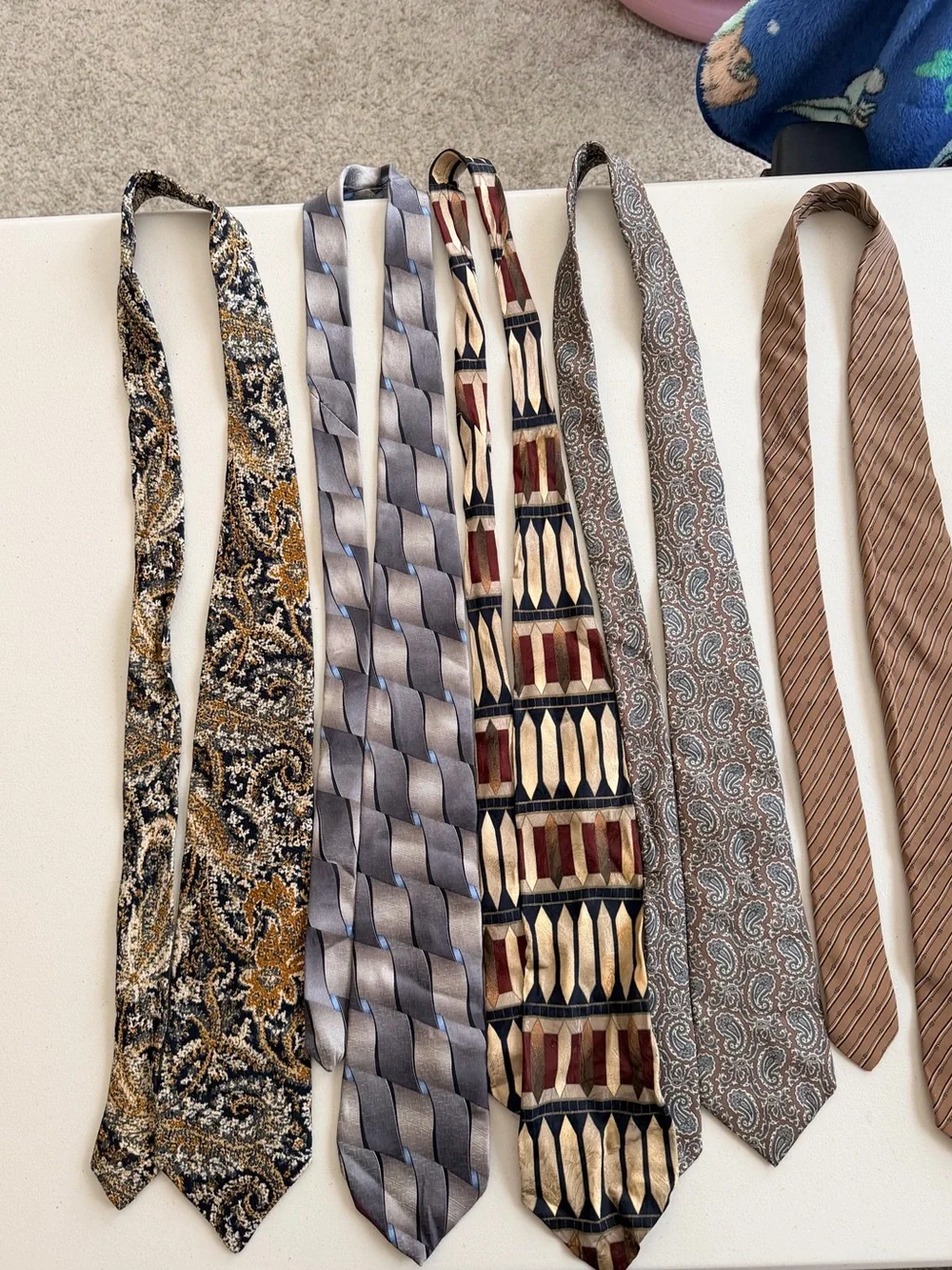 Lot of 5 Designer Silk Neckties Zegna Oscar de la Renta Salvatore Gregorio VTG